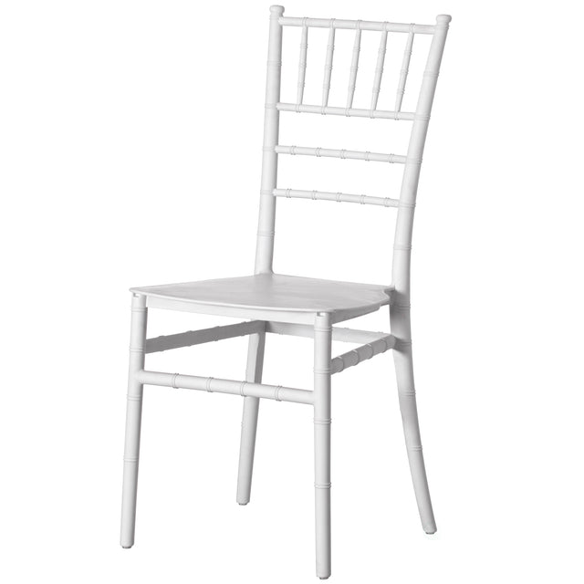 Modern White Stackable Chiavari Dining Chair, Seating for Dining, Events and Weddings, Party Chair, White, Single - LEHADAR