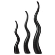 Tall Animal Horn Shape Floor Vase: Elegant Ceramic Black Accent for Entryway, Dining, or Living Room Decor - Distinctive Antler Design, Elegance, and Nature-Inspired Charm to Your Home, Set of 3 - LEHADAR