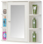 Fully Assembled and Ready for Installation Multifunctional White Wall Mount Medicine Cabinet with 4 Adjustable Inner Shelves and 6 Outer Shelves - Perfect as Bathroom Organizers and Storage - LEHADAR