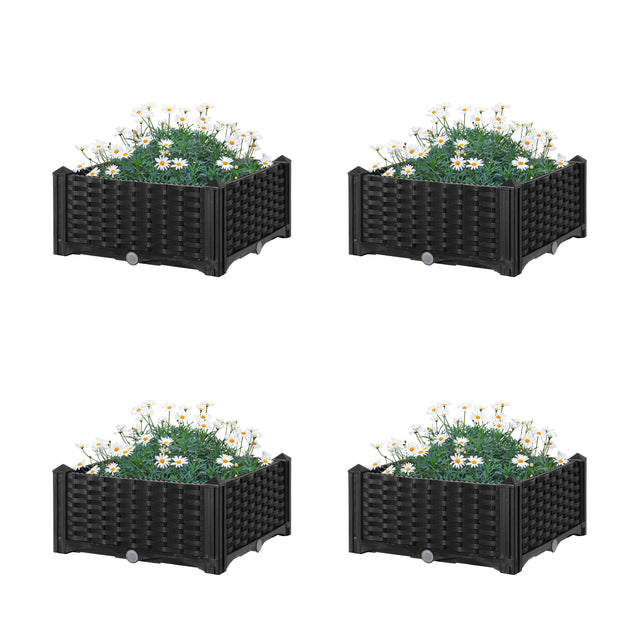Raised Garden Bed Screwless Planter Bed, set of 4 - LEHADAR
