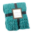 Decorative Chenille Throw Blanket 50x60 in, Boasting Soft and Plush Yarn and Delicate Fringe Details - Turquoise, Lightweight, Breathable, Easy Care, Versatile, All-Season, Ideal for Lounging, Giftin - LEHADAR