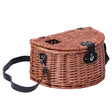 Outdoor Classic Willow Wicker Trout Fishing Creel Basket with Faux Leather Shoulder Strap Ideal as Fishing Tackle Box for Organized and Accessible Fly Fishing Gear During Fishing Expedition - LEHADAR