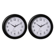 Set of 2 13.75" Plastic Black Round Silent, Non-Ticking Battery Operated Simple Modern Analog Wall Clock. Perfect for Office, Classroom, Living Room, Dining Room, Bed Room and Kitchen Wall Decor. - LEHADAR
