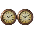 Pack of 2 15.5" Wall Clock for Home Kitchen Living/Dining Room Office Over Fireplace Decor Easy to Read Rustic Bronze Non-Ticking Large Roman Numerals Battery Operated Plastic Traditional Round - LEHADAR