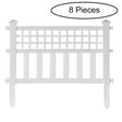 Garden Gate Patio Picket Fence Flower Bed Border White Vinyl Edging, Set Of 8 - LEHADAR