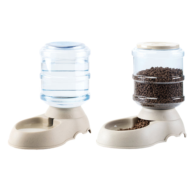 Automatic Self Dispensing Gravity Pet Feeder for Cats and Dogs - Large Capacity, Water and Food Dispenser - LEHADAR