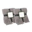 Set of 2 Decorative Knit Throw Blanket, 50x60 in, Boasting a Durable Diamond Pattern Design and Elegant Fringe Edges - Grey, Lightweight, Breathable, Easy Care, Versatile, All-Season, Ideal for Lounging, Gift - LEHADAR