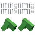 Set of 2 Heavy-Duty Durable and Rust Resistant Steel A-Frame End Swing Brackets for Backyard Playground Set Wooden Swing - Includes Mounting Hardware for Easy DIY Installation, Green - LEHADAR