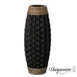 Rustic Tall Floor Vase - 24-inch Handcrafted Black Woven Vase, Decorative Accent for Home Decor, Living Room, and Entryway, Ideal for Displaying Flowers, Pampas Grass, and Dried Florals and Branches - LEHADAR
