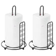 Freestanding Round Single Roll Sturdy Black Iron Towel Paper Holder Stand Roll Dispenser, Countertop Portable Stand for Kitchen, Dining Room, and Office, Set of 2 - LEHADAR
