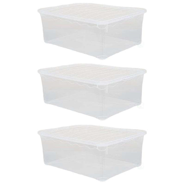 Plastic Storage Container, Shoe box, Set of 3 - LEHADAR