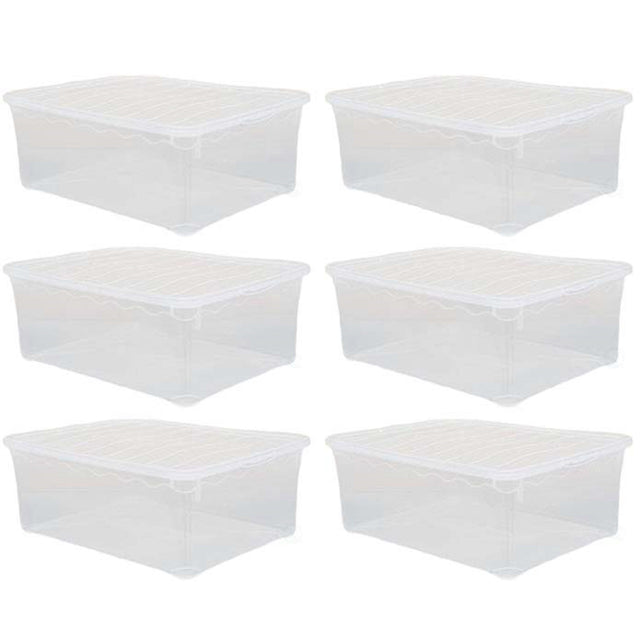 Plastic Storage Container, Shoe box, Set of 6 - LEHADAR