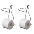 Chrome Over the Tank 2 Slots Toilet Tissue Paper Holder Organizer for Bathroom Storage, Set of 2 - LEHADAR