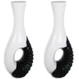 Set of 2 Modern Black and White Large Floor Vase - 43 Inch Tall, Contemporary Home Decor, Elegant Room Accent, Statement Piece, Sleek Floor Decoration, Fill with Dried Branches or Flowers - LEHADAR