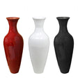 Elegant 3-Piece Tall Floor Vase Set - Glossy White, Black, and Red - 37.5" High, 14" Diameter - Premium Bamboo Construction - Modern Home Decor for Living Room, Hallway, Entryway and Office, Hotel - LEHADAR