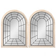 Set of 2 Arched Large 39.37 x 27.56 in Window Metal Mirror, Windowpane Shaped Decoration Farmhouse Big Wall Mounted Mirrors Boho Decor for Home Living Room Fireplace Entryway Bedroom Bathroom Vanity - LEHADAR