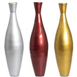 Tall 33 Inch Modern Bamboo Narrow Trumpet Floor Vase - Elegant Home Decoration, Modern Accent Piece, Living Room Decor, Handcrafted Bamboo Art, Contemporary Interior Design, Unique Tall Vase, Set of 3 Small - LEHADAR