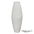 Bamboo Cylinder Floor Vase - Handcrafted Tall Decorative Vase - Ideal for Dining Room, Living Room, 27.5 Inch White - LEHADAR