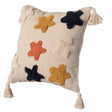 Set of 2 16" Handwoven Cotton Throw Pillow Cover with Tufted Star Pattern and Side Tassels, Multicolor - LEHADAR
