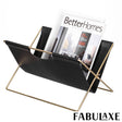 Fabulaxe 9-In Foldable Magazine Rack, Book Basket, Farmhouse Letter Organizer, File Holder ‰ÛÒ for Living Rooms and Home Offices - Ideal as Office Desk Accessories, Desk Organizer and Newspaper holder - LEHADAR