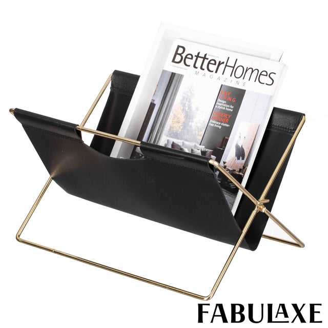 Fabulaxe 9-In Foldable Magazine Rack, Book Basket, Farmhouse Letter Organizer, File Holder ‰ÛÒ for Living Rooms and Home Offices - Ideal as Office Desk Accessories, Desk Organizer and Newspaper holder - LEHADAR