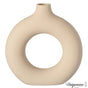 9-Inch Decorative Large Hollow Ceramic Donut Table Vase - Handmade, Minimalist Boho Style, Perfect for Modern Home Decor in Living Room, Home Office, Bedroom, Dining Room and Entryway Console Table - LEHADAR