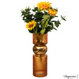 12-Inch Decorative Orange Tall Glass Vase - Modern Minimalist Decor for Parties, and Special Events - Perfect Centerpiece for Coffee Tables, Living Rooms, Dining Tables, Offices, and Farmhouse Decor - LEHADAR
