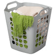 Flexible Plastic Laundry Basket - Square Storage Hamper with Side Handles for Easy Carrying - Versatile Organizer for Laundry, and Household Storage, Gray 50 Litter - LEHADAR