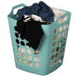 Flexible Plastic Laundry Basket - Square Storage Hamper with Side Handles for Easy Carrying - Versatile Organizer for Laundry, and Household Storage, Green 50 Litter - LEHADAR