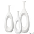 Set of 3 Frosted White Fiberglass Tall Floor Vase - Decorative Vase for Modern Home Decor, Perfect for Living Room, Home Office, Bedroom, Kitchen, Coffee Bar, Farmhouse Decor, and Wedding Centerpieces - LEHADAR