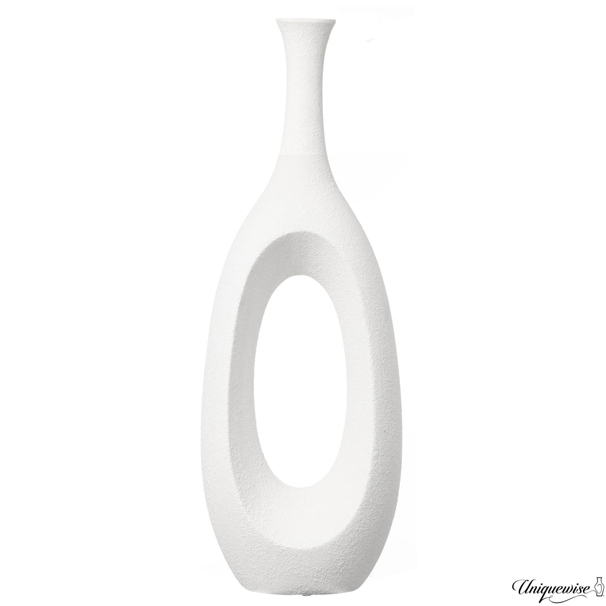 44-Inch Frosted White Fiberglass Tall Floor Vase - Decorative Vase for Modern Home Decor, Perfect for Living Room, Home Office, Bedroom, Kitchen, Coffee Bar, Farmhouse Decor, and Wedding Centerpieces - LEHADAR