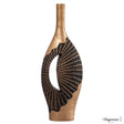 27-Inch Fiberglass Vintage Farmhouse Floor Vase, Boho Wedding Centerpiece - Unique Black and Gold Rustic Design Tall Vase - Perfect Decoration for Living Room, Bedroom, Entryway, Hallway and Kitchen - LEHADAR