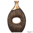 19-Inch Black and Gold Farmhouse Vase - Decorative Piece for Boho Kitchen, Bedroom Table, Home Office, Living Room or Shelf Decor - Large Vase for Console, Coffee Table, and Entryway Centerpieces - LEHADAR