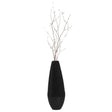 31.5" Spun Bamboo Tall Floor Vase - Sleek Metallic Finish, Elegant Home Decoration, Modern Accent Piece, Living Room Decor, Handcrafted Bamboo Art, Contemporary Interior Design, Unique Tall Vase, Black Large - LEHADAR