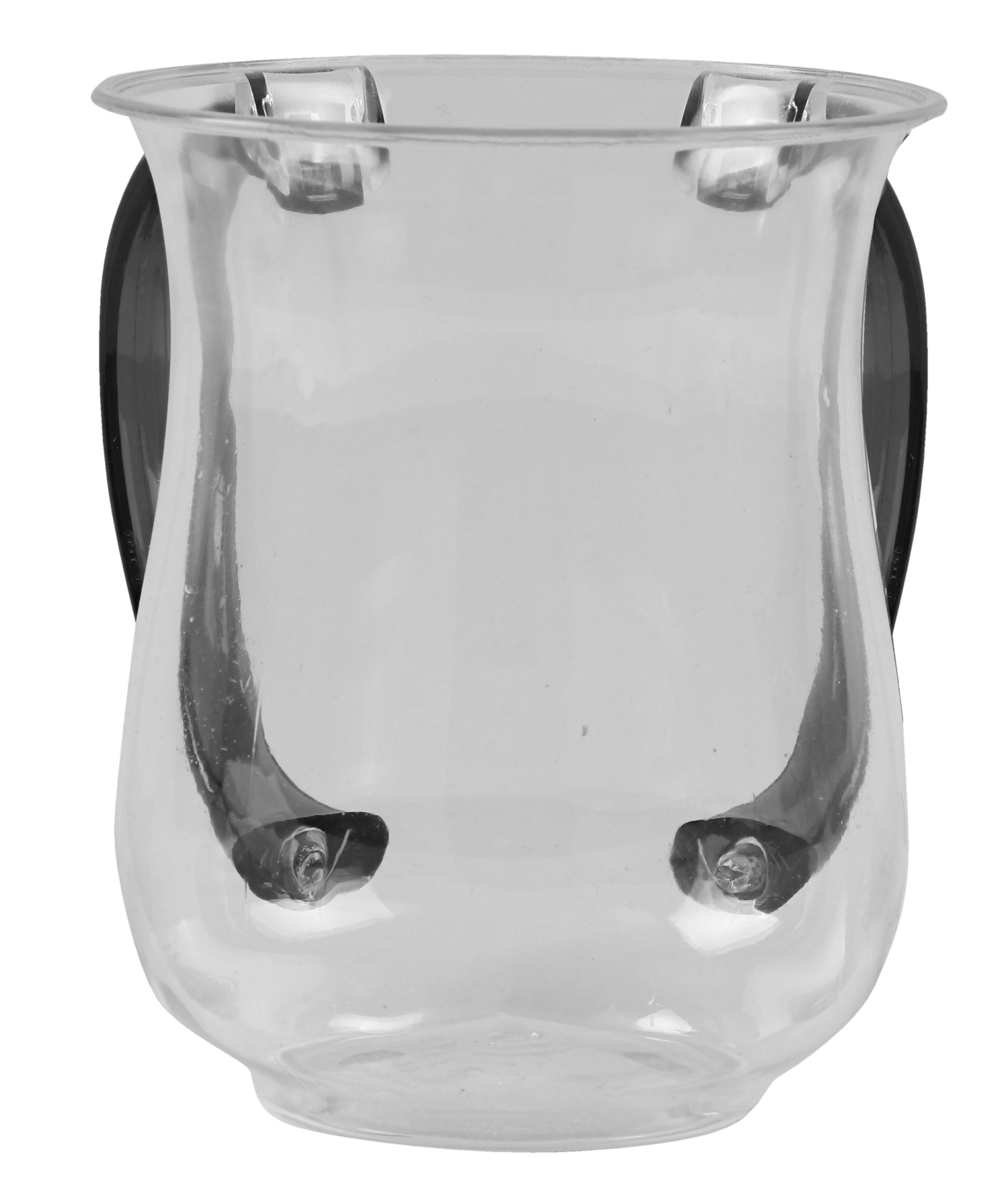 Acrylic Wash Cup Clear With Grey Handle - LEHADAR