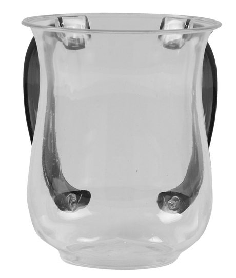 Acrylic Wash Cup Clear With Grey Handle - LEHADAR