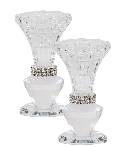 Crystal Candlesticks 4"H - LEHADAR