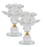 2 Pcs Crystal Candle Holder with Gold 4.5" - LEHADAR
