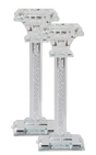 Crystal Square Candlestick with Silver Paper Filling 7" - LEHADAR