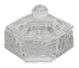 Hexagon Crystal Dish with 3 Legs Jerusalem Metal 2.25" - LEHADAR