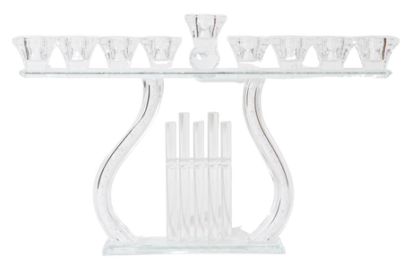 Crystal Menorah with Clear Cups