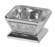Silver Crystal Salt/Honey Holder - metal 2"x2" - LEHADAR