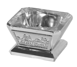 Silver Crystal Salt/Honey Holder - metal 2"x2" - LEHADAR