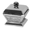 Silver Crystal Salt/Honey Holder with Lid - metal 2"x2" - LEHADAR