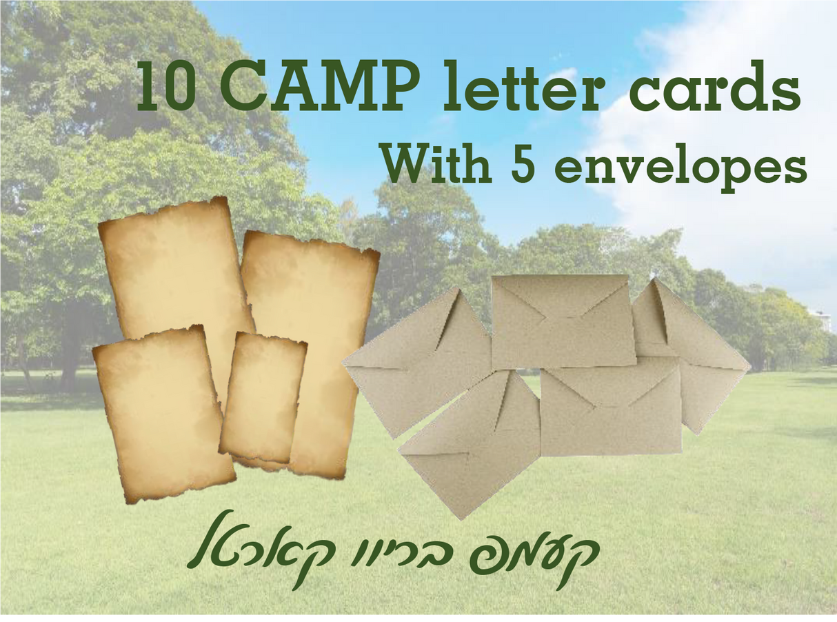 pack of 10 Kids letters for Camp With Envelopes