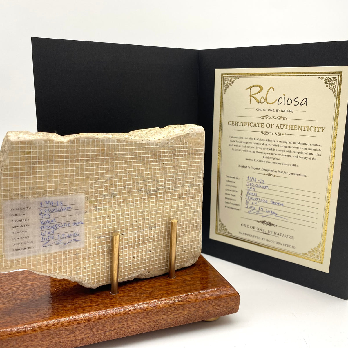 The Western Wall (הכותל המערבי) – Handcrafted Travertine Stone Tabletop Artwork