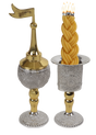 Silver & Gold Plated Havdalah Set - Filigree Design - LEHADAR