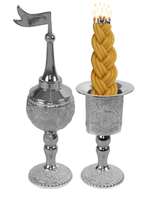 Silver Plated Havdalah Set - Filigree Design - LEHADAR