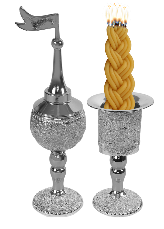 Silver Plated Havdalah Set - Filigree Design - LEHADAR