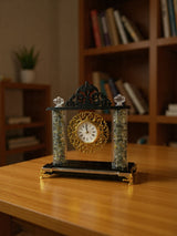 LEHADAR Elegant Crystal Mantel Desk Clock